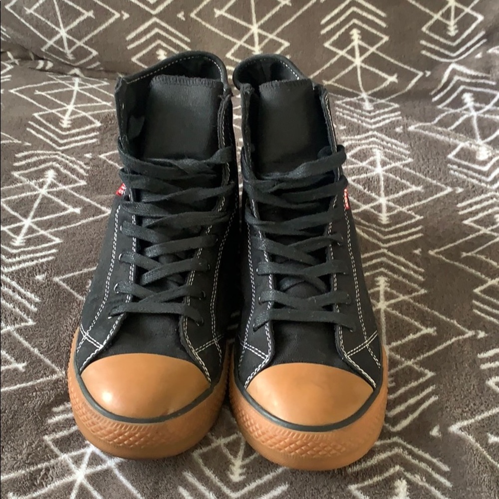 Levi high tops. black canvas with gum soles